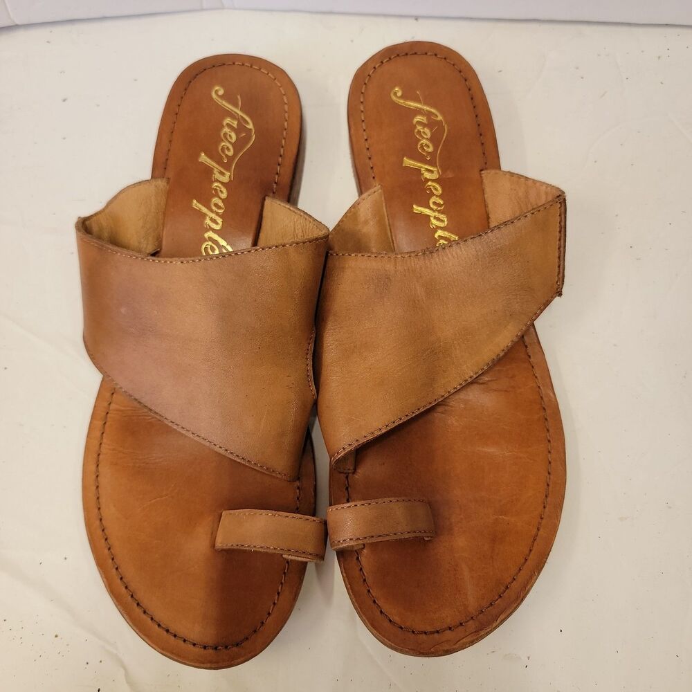 Free People Z1083* Womens Sant Antoni Luggage Leather Sandals Size US 9 EU 39